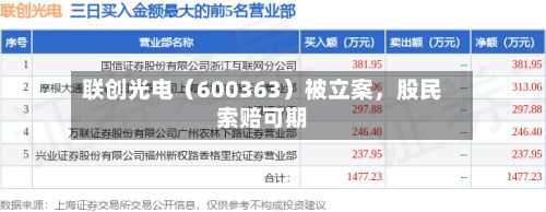联创光电（600363）被立案，股民索赔可期-第3张图片
