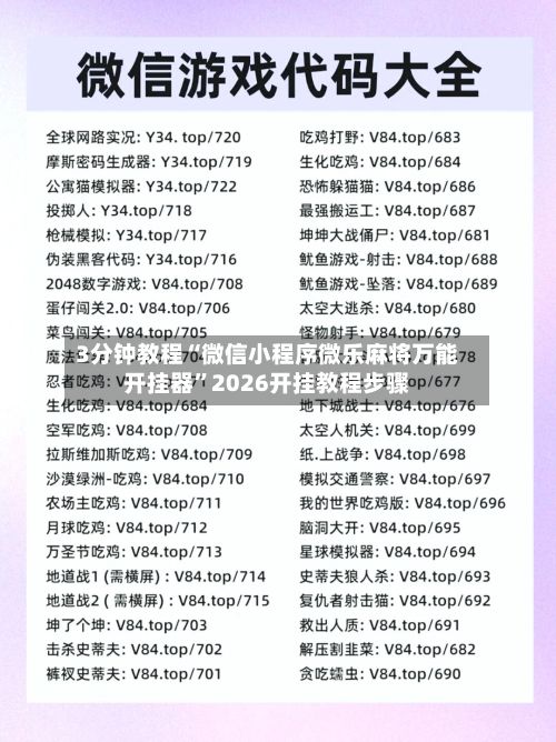 3分钟教程“微信小程序微乐麻将万能开挂器”2026开挂教程步骤-第3张图片