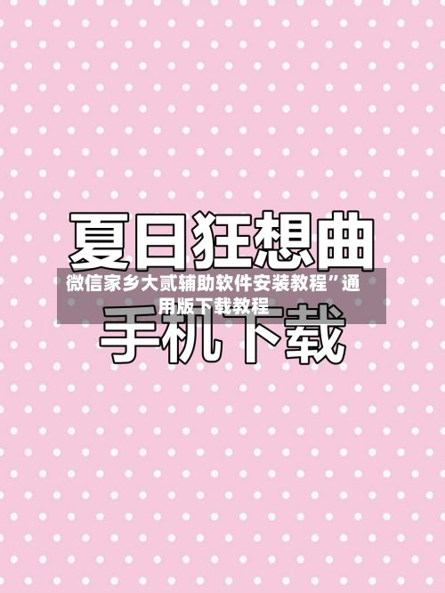 微信家乡大贰辅助软件安装教程	”通用版下载教程-第2张图片