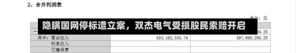 隐瞒国网停标遭立案，双杰电气受损股民索赔开启