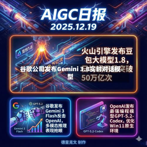 谷歌公司发布Gemini 3.8实时对话模型