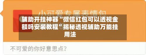 辅助开挂神器“微信红包可以透视金额吗安装教程”揭秘透视辅助万能挂用法-第3张图片