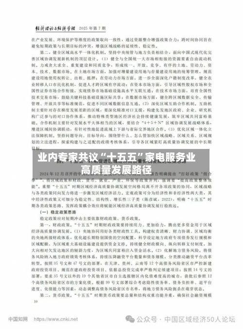 业内专家共议“十五五”家电服务业高质量发展路径-第3张图片