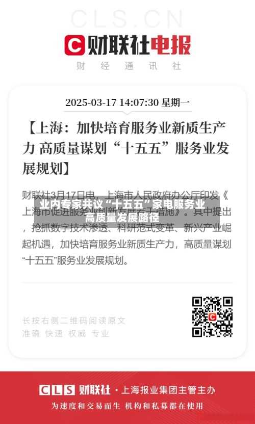 业内专家共议“十五五	”家电服务业高质量发展路径-第2张图片