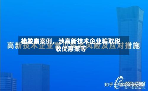 比较高检发布案例，涉高新技术企业骗取税收优惠案等