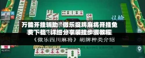 万能开挂辅助“微乐捉鸡麻将开挂免费下载”详细分享装挂步骤教程-第3张图片
