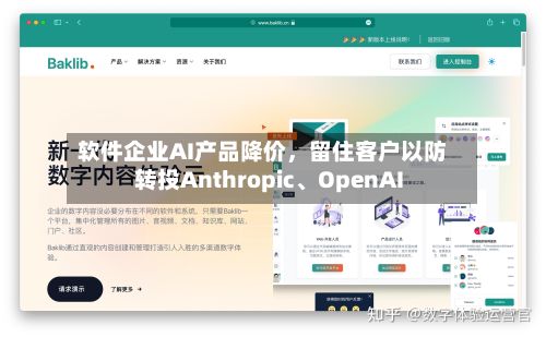 软件企业AI产品降价，留住客户以防转投Anthropic、OpenAI-第1张图片