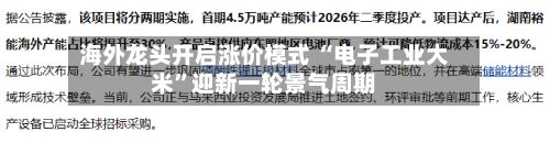 海外龙头开启涨价模式 “电子工业大米”迎新一轮景气周期-第3张图片