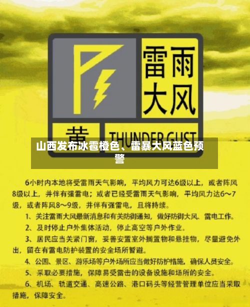 山西发布冰雹橙色、雷暴大风蓝色预警-第3张图片