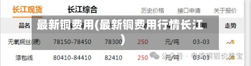 最新铜费用(最新铜费用行情长江)
