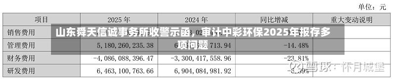 山东舜天信诚事务所收警示函，审计中彩环保2025年报存多项问题-第2张图片