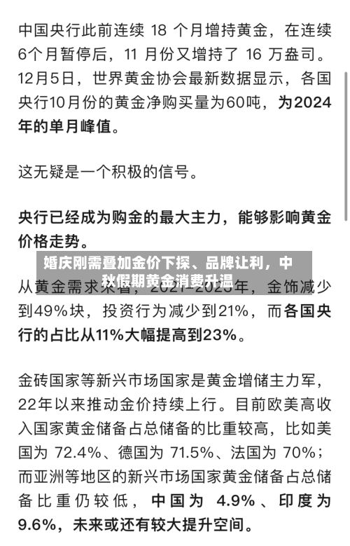 婚庆刚需叠加金价下探、品牌让利	，中秋假期黄金消费升温-第2张图片