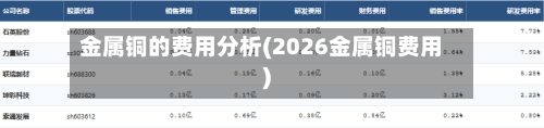 金属铜的费用分析(2026金属铜费用)-第2张图片