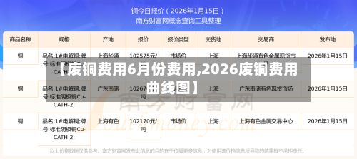 【废铜费用6月份费用,2026废铜费用曲线图】