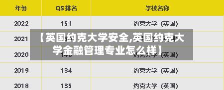 【英国约克大学安全,英国约克大学金融管理专业怎么样】