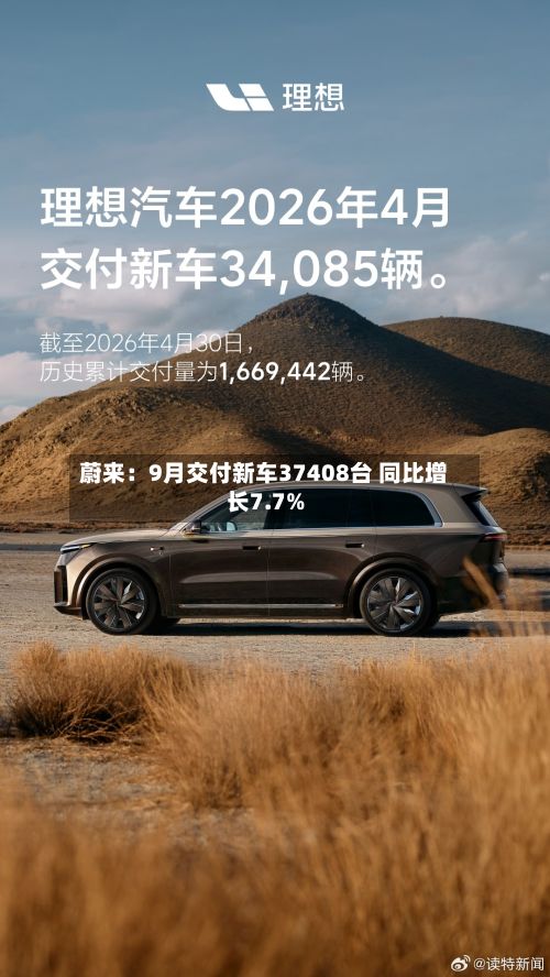 蔚来：9月交付新车37408台 同比增长7.7%-第2张图片