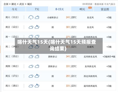 喀什天气15天(喀什天气15天预报查询结果)