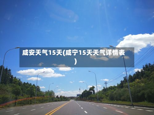 咸安天气15天(咸宁15天天气详情表)