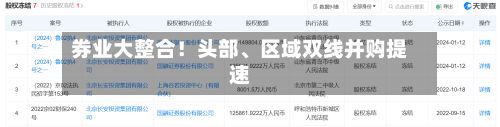 券业大整合！头部、区域双线并购提速-第2张图片