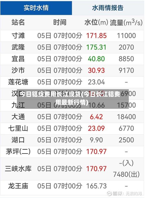 今日铝绽费用长江现货(今日长江铝费用最新行情)