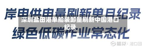 深圳盐田港单船装卸量刷新中国港口纪录
