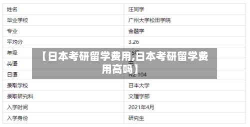 【日本考研留学费用,日本考研留学费用高吗】-第2张图片