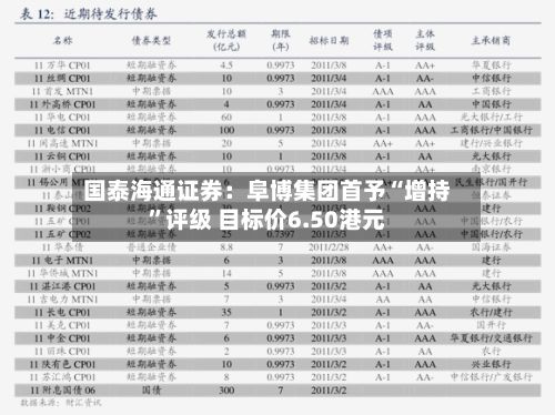 国泰海通证券：阜博集团首予“增持”评级 目标价6.50港元-第3张图片