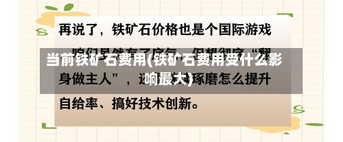 当前铁矿石费用(铁矿石费用受什么影响最大)-第2张图片