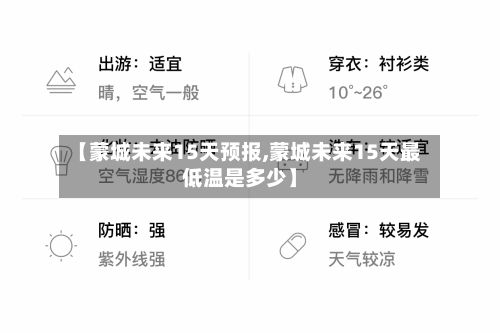【蒙城未来15天预报,蒙城未来15天最低温是多少】-第2张图片