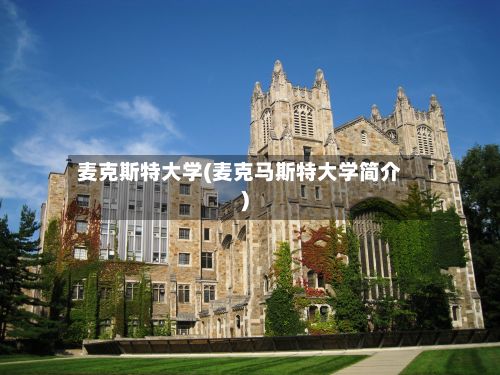麦克斯特大学(麦克马斯特大学简介)-第2张图片