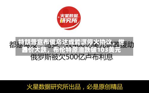 特朗普宣布俄乌达成能源停火协议	，世界油价大跌，布伦特原油跌破103美元-第2张图片