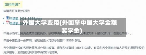外国大学费用(外国拿中国大学全额奖学金)-第2张图片