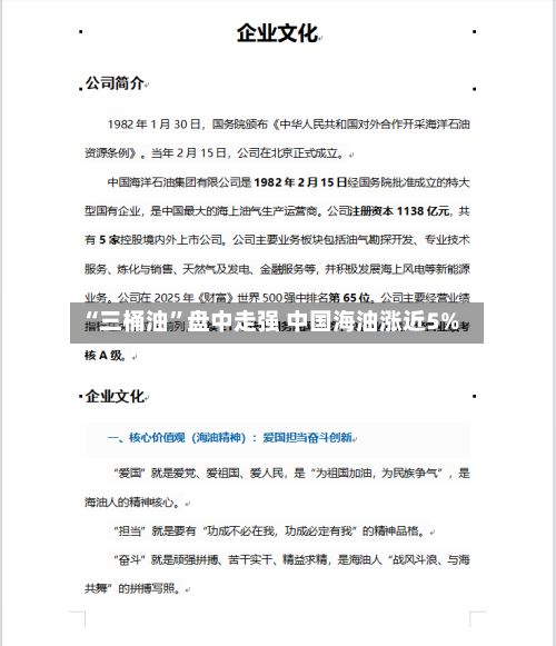 “三桶油”盘中走强 中国海油涨近5%-第2张图片