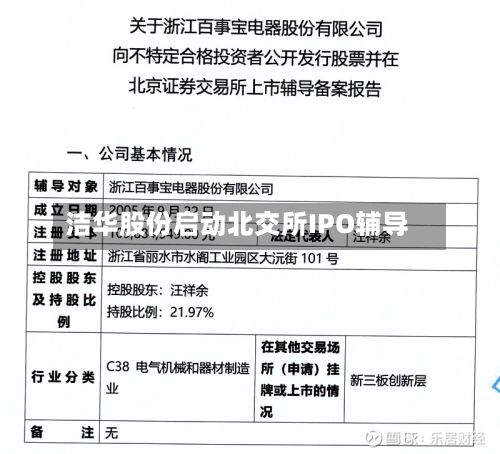 洁华股份启动北交所IPO辅导