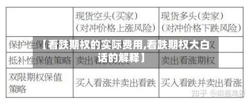 【看跌期权的实际费用,看跌期权大白话的解释】-第2张图片