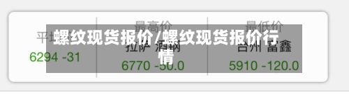 螺纹现货报价/螺纹现货报价行情-第3张图片