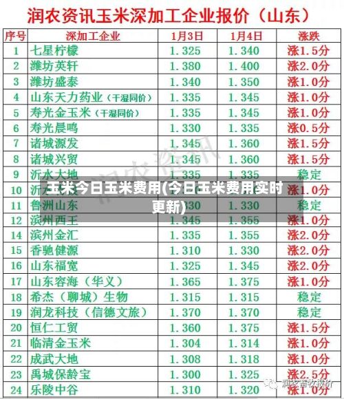 玉米今日玉米费用(今日玉米费用实时更新)-第2张图片