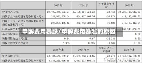 甲醇费用暴跌/甲醇费用暴涨的原因