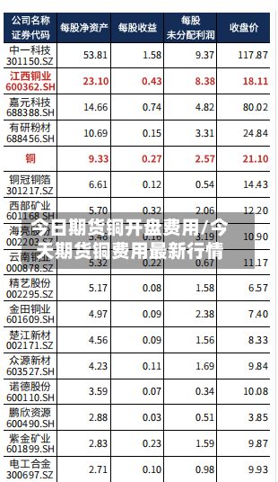 今日期货铜开盘费用/今天期货铜费用最新行情-第2张图片