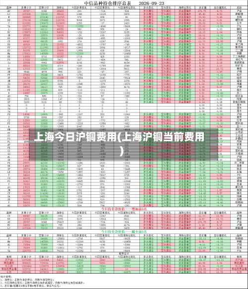 上海今日沪铜费用(上海沪铜当前费用)