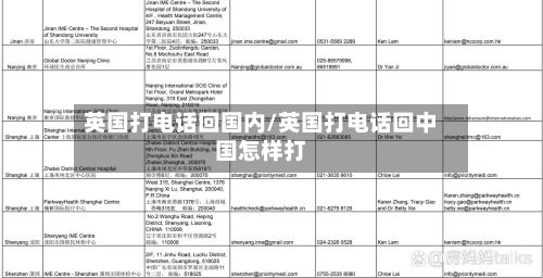 英国打电话回国内/英国打电话回中国怎样打