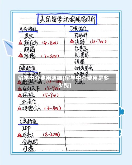 留学中介费用明细(留学中介费用是多少钱)