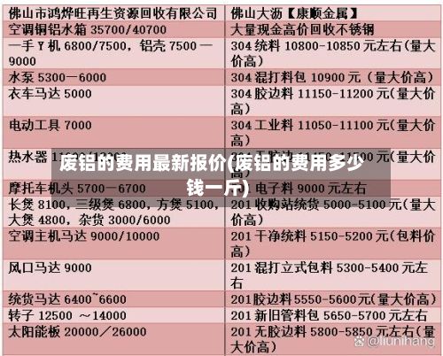 废铝的费用最新报价(废铝的费用多少钱一斤)-第2张图片