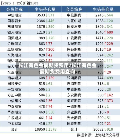 长江有色金属期货费用/长江有色金属期货费用查询