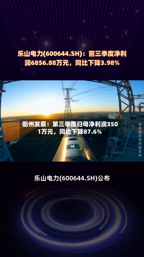 衢州发展：第三季度归母净利润3501万元，同比下降87.6%-第3张图片