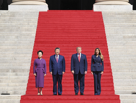 习近平和彭丽媛同特朗普夫妇茶叙，高清大图来了！
