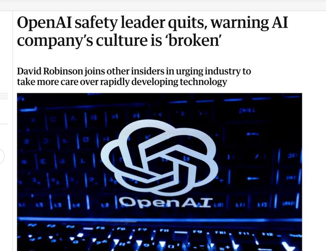 OpenAI安全负责人辞职：企业文化“已崩溃	”，AI竞赛该减速了吗？